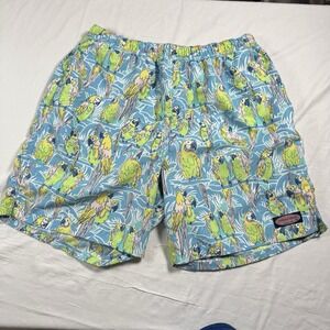 Vineyard Vines Men's Medium Mesh Lined Swim Trunks Macaw Parrot‎ Bird w/ Pockets